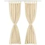 Micro-satin curtains with loops, 2 units, 140x245 cm, beige. by vidaXL, Curtains and curtains - Ref: Foro24-132218, Price: 23...