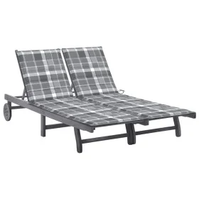 Garden lounger for 2 people and solid acacia wood cushions by , Loungers - Ref: Foro24-3061403, Price: 380,24 €, Discount: %