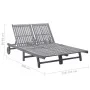 Garden lounger for 2 people and solid acacia wood cushions by , Loungers - Ref: Foro24-3061403, Price: 380,30 €, Discount: %