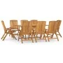 Juego de comedor para jardín 9 piezas madera maciza de teca de , Conjuntos de jardín - Ref: Foro24-3154922, Precio: 1,00 €, D...