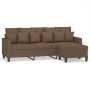 3-seater sofa with brown fabric stool 180 cm by , Sofas - Ref: Foro24-3201092, Price: 306,20 €, Discount: %