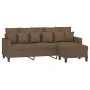 3-seater sofa with brown fabric stool 180 cm by , Sofas - Ref: Foro24-3201092, Price: 306,20 €, Discount: %
