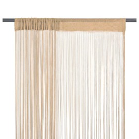 Cortinas de flecos 2 piezas 140x250 cm beige