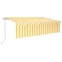 Automatic retractable awning with yellow and white blinds 6x3 m by , Awnings - Ref: Foro24-3069368, Price: 522,91 €, Discount: %