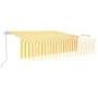 Automatic retractable awning with yellow and white blinds 6x3 m by , Awnings - Ref: Foro24-3069368, Price: 524,67 €, Discount: %