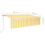 Automatic retractable awning with yellow and white blinds 6x3 m by , Awnings - Ref: Foro24-3069368, Price: 522,91 €, Discount: %