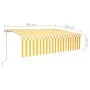 Automatic retractable awning with yellow and white blinds 6x3 m by , Awnings - Ref: Foro24-3069368, Price: 524,67 €, Discount: %