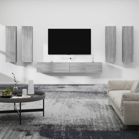 TV-Möbelset 6-teilig Sonoma graues Sperrholz von , TV-Möbel - Ref: Foro24-3114356, Preis: 255,07 €, Rabatt: %