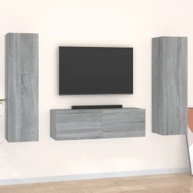 TV-Möbelset 3-teilig Sonoma graues Sperrholz von , TV-Möbel - Ref: Foro24-3120237, Preis: 128,66 €, Rabatt: %