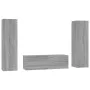 TV furniture set 3 pieces Sonoma gray plywood by , TV Furniture - Ref: Foro24-3120237, Price: 128,66 €, Discount: %