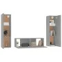 TV furniture set 3 pieces Sonoma gray plywood by , TV Furniture - Ref: Foro24-3120237, Price: 128,66 €, Discount: %