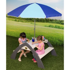 AXI Mesa de pícnic para niños Kylo con sombrilla XL blanco y