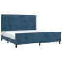 Estructura cama con cabecero terciopelo azul oscuro 160x200 cm de , Camas y somieres - Ref: Foro24-3125889, Precio: 246,31 €,...