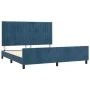 Dunkelblauer Samtbettrahmen mit Kopfteil 160x200 cm von , Betten und Lattenroste - Ref: Foro24-3125889, Preis: 248,04 €, Raba...