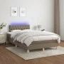 Box spring bed with mattress and LED taupe gray fabric 120x200 cm by , Beds and slatted bases - Ref: Foro24-3133945, Price: 3...