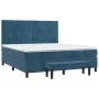 Box spring bed with dark blue velvet mattress 160x200 cm by , Beds and slatted bases - Ref: Foro24-3137975, Price: 590,35 €, ...