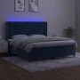 Box spring bed with mattress and LED velvet dark blue 160x200 cm by , Beds and slatted bases - Ref: Foro24-3139695, Price: 57...