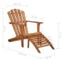 Adirondack garden chair with footrest in solid acacia wood by , Loungers - Ref: Foro24-44117, Price: 159,34 €, Discount: %