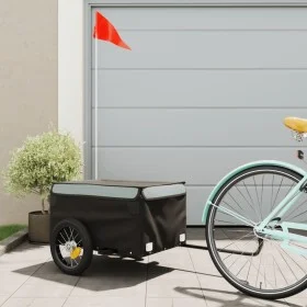 Black and gray iron bicycle trailer 30 kg by , Bicycle trailers - Ref: Foro24-94077, Price: 81,98 €, Discount: %