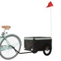 Black and gray iron bicycle trailer 30 kg by , Bicycle trailers - Ref: Foro24-94077, Price: 84,10 €, Discount: %