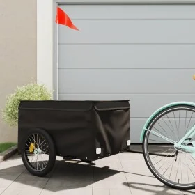 Black iron bicycle trailer 45 kg by , Bicycle trailers - Ref: Foro24-94094, Price: 102,54 €, Discount: %