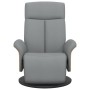 Sillón reclinable con reposapiés tela gris claro