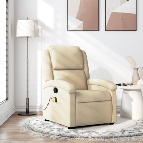 Cream Fabric Reclining Massage Chair by , Armchairs - Ref: Foro24-371772, Price: 224,93 €, Discount: %