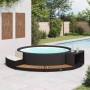 Borde de bañera de hidromasaje ratán PE madera de acacia negro