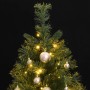 Árbol Navidad artificial con bisagras 150 LED y bolas 120 cm