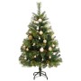 Árbol Navidad artificial con bisagras 150 LED y bolas 120 cm