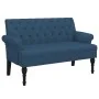 Bench with blue fabric backrest 120x62x75.5 cm by , Banks - Ref: Foro24-372126, Price: 186,68 €, Discount: %
