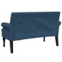 Bank mit blauer Stoffrückenlehne 120x62x75,5 cm von , Banken - Ref: Foro24-372126, Preis: 179,09 €, Rabatt: %