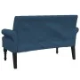 Bench with blue fabric backrest 120x62x75.5 cm by , Banks - Ref: Foro24-372126, Price: 186,68 €, Discount: %