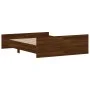 Bed frame with brown oak headboard and footboard 140x200 cm by , Beds and slatted bases - Ref: Foro24-3203753, Price: 121,34 ...