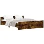 Bed frame with smoked oak headboard and footboard 140x200cm by , Beds and slatted bases - Ref: Foro24-3203751, Price: 122,40 ...