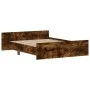 Estructura de cama con cabecero piecero roble ahumado 140x200cm de , Camas y somieres - Ref: Foro24-3203751, Precio: 126,43 €...