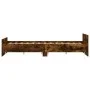 Bed frame with smoked oak headboard and footboard 140x200cm by , Beds and slatted bases - Ref: Foro24-3203751, Price: 122,40 ...
