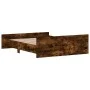 Bed frame with smoked oak headboard and footboard 140x200cm by , Beds and slatted bases - Ref: Foro24-3203751, Price: 122,40 ...