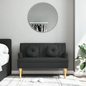 Bench with black fabric cushions 113x64.5x75.5 cm by , Banks - Ref: Foro24-372132, Price: 167,25 €, Discount: %