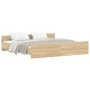 Bed frame with Sonoma oak headboard and footboard 180x200 cm by , Beds and slatted bases - Ref: Foro24-3203770, Price: 172,88...