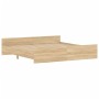 Bed frame with Sonoma oak headboard and footboard 180x200 cm by , Beds and slatted bases - Ref: Foro24-3203770, Price: 176,27...