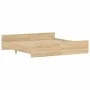Bed frame with Sonoma oak headboard and footboard 180x200 cm by , Beds and slatted bases - Ref: Foro24-3203770, Price: 172,88...