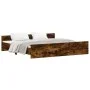 Bed frame with smoked oak headboard and footboard 180x200cm by , Beds and slatted bases - Ref: Foro24-3203772, Price: 160,36 ...