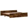 Bed frame with smoked oak headboard and footboard 180x200cm by , Beds and slatted bases - Ref: Foro24-3203772, Price: 160,36 ...