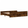 Bed frame with smoked oak headboard and footboard 180x200cm by , Beds and slatted bases - Ref: Foro24-3203772, Price: 165,72 ...