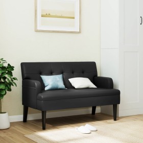 Bench with backrest black synthetic leather 112x65.5x75 cm by , Banks - Ref: Foro24-372153, Price: 196,41 €, Discount: %