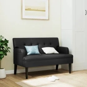 Bench with backrest black synthetic leather 112x65.5x75 cm by , Banks - Ref: Foro24-372153, Price: 184,02 €, Discount: %