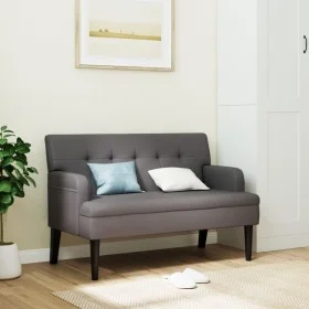 Bench with backrest gray synthetic leather 112x65.5x75 cm by , Banks - Ref: Foro24-372151, Price: 172,91 €, Discount: %