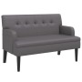 Banco con respaldo cuero sintético gris 112x65,5x75 cm de , Bancos - Ref: Foro24-372151, Precio: 177,07 €, Descuento: %