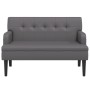 Banco con respaldo cuero sintético gris 112x65,5x75 cm de , Bancos - Ref: Foro24-372151, Precio: 177,07 €, Descuento: %